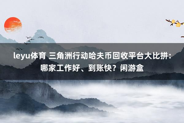 leyu体育 三角洲行动哈夫币回收平台大比拼：哪家工作好、到账快？闲游盒
