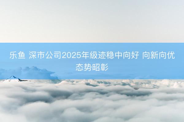 乐鱼 深市公司2025年级迹稳中向好 向新向优态势昭彰